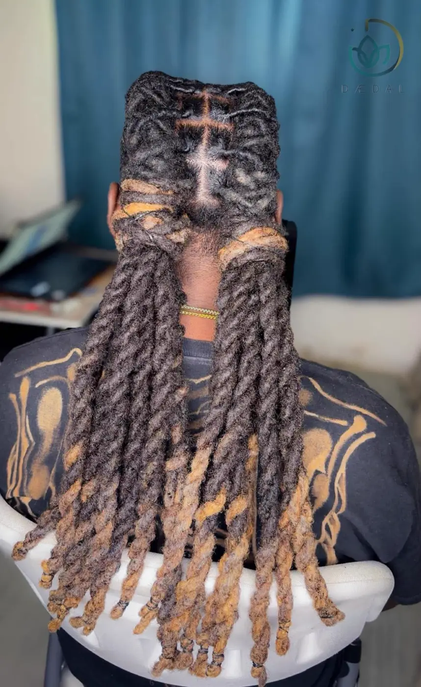 Long box braids with detailed back parting